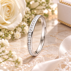 0.25ct 9ct gold Diamond Channel Set Wedding Ring