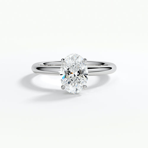 9ct White 1.50ct Oval Brilliant Cut Halo Laboratory Grown Diamond Engagement Ring