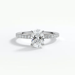 9ct White Gold 1.50ct Oval Brilliant Cut Laboratory Grown Diamond Engagement Ring