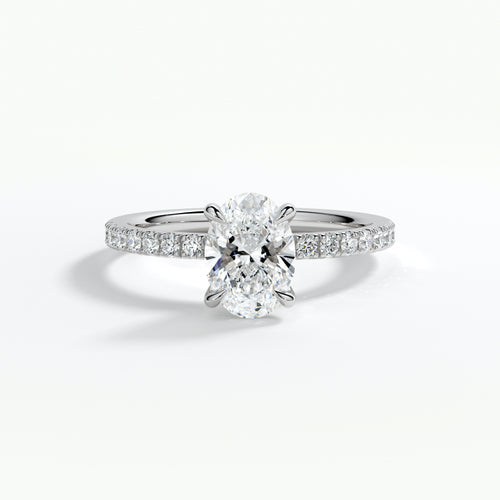9ct White Gold 1.50ct Oval Brilliant Cut Laboratory Grown Diamond Engagement Ring