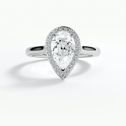 9ct White Gold 1.50ct Pear Cut Laboratory Grown Diamond Engagement Ring
