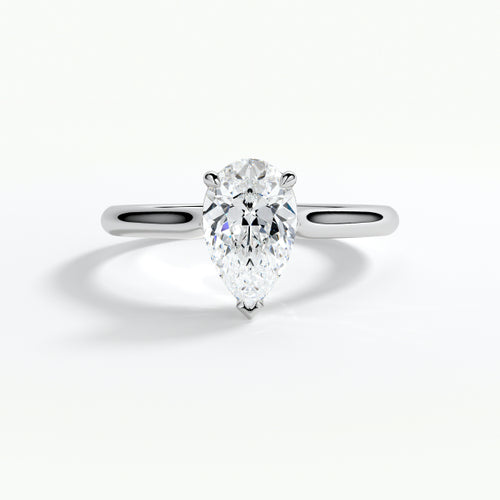 9ct White Gold 1.50ct Pear Cut Halo Laboratory Grown Diamond Engagement Ring