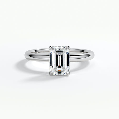 Platinum 1.50ct Emerald Cut Halo Cluster Laboratory Grown Diamond ring