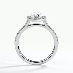 9ct White Gold 1.50ct Pear Cut Halo Cluster Laboratory Grown Diamond Engagement Ring