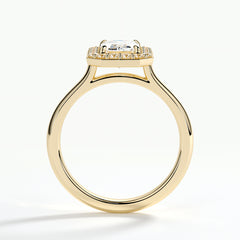 9ct Yellow Gold 1.50ct Emerald Cut Halo Cluster Laboratory Grown Diamond Engagement Ring