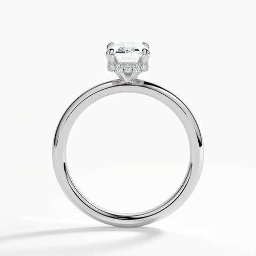 Platinum 1.50ct Emerald Cut Halo Cluster Laboratory Grown Diamond ring