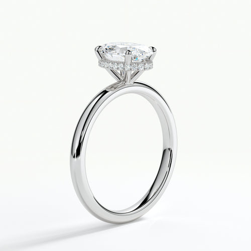 9ct White 1.50ct Oval Brilliant Cut Halo Laboratory Grown Diamond Engagement Ring