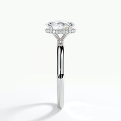 9ct White 1.50ct Oval Brilliant Cut Halo Laboratory Grown Diamond Engagement Ring