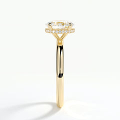 9ct Yellow 1.50ct Oval Brilliant Cut Halo Laboratory Grown Diamond Engagement Ring (Copy)