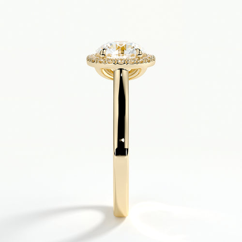 9ct Yellow Gold 1.50ct Brilliant Cut Halo Cluster Laboratory Grown Diamond Engagement Ring
