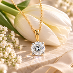 9ct Yellow Gold 1.00ct Round Brilliant Cut Laboratory Diamond Necklace