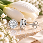 9ct White Gold 1.00ct Round Brilliant Cut Laboratory Diamond Earrings