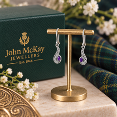 Limited-edition Heritage Collection Amethyst Celtic Drop Earrings