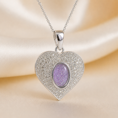 Maci Memories Sterling Silver Zirconium Heart Ashes Pendant & Chain
