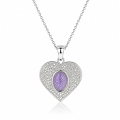 Maci Memories Sterling Silver Zirconium Heart Ashes Pendant & Chain