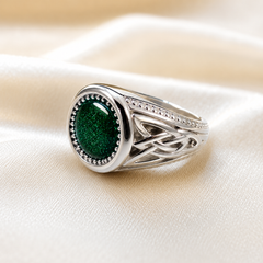 Maci Memories Gents Sterling Silver Celtic Ashes Memorial Ring