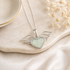 Maci Memories Sterling Silver Heart And Wing Ashes Necklace
