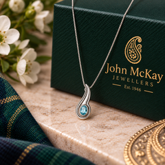 Limited-edition Heritage Collection Blue Topaz Paisley Necklace