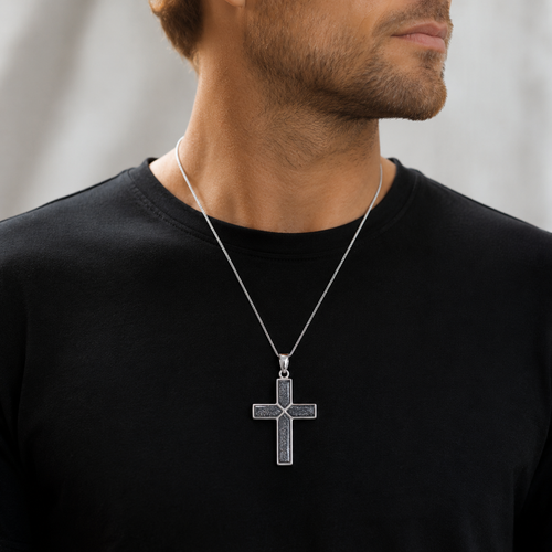 Maci Memories Sterling Silver Ashes Cross And Chain.