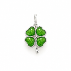 Maci Memories Sterling Silver Ashes 4 Leaf Clover Memorial Necklace