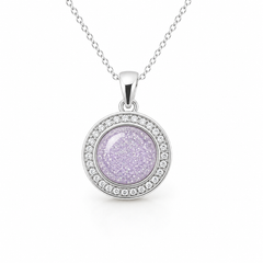 Maci Memories Sterling Silver Cubic Zirconium Halo Cluster Memorial Necklace