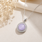Maci Memories Sterling Silver Cubic Zirconium Halo Cluster Memorial Necklace