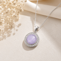 Maci Memories Sterling Silver Cubic Zirconium Halo Cluster Memorial Necklace