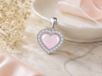 Sterling Silver Ashes Heart CZ Memorial Pendant