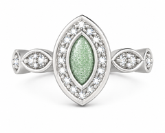 Sterling Silver Ashes and Cubic Zirconia Memorial Ring