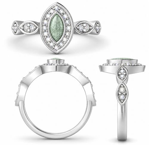 Sterling Silver Ashes and Cubic Zirconia Memorial Ring