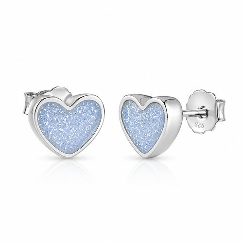 Maci Memories Sterling Silver Ashes Memorial Love Heart Earrings
