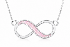 9ct White Gold Ashes Infinity Necklace.