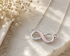 9ct White Gold Ashes Infinity Necklace.