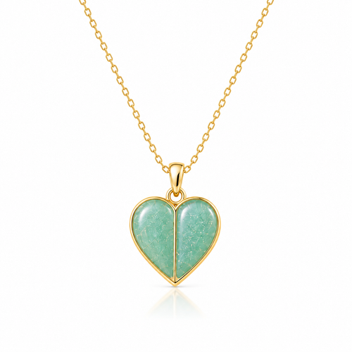 9ct Yellow Gold Duel Heart Ashes Pendant