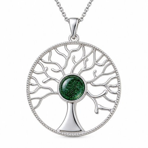Maci Memories Sterling Silver Tree Of Life Ashes Memorial Necklace - Choose your Gem Colour