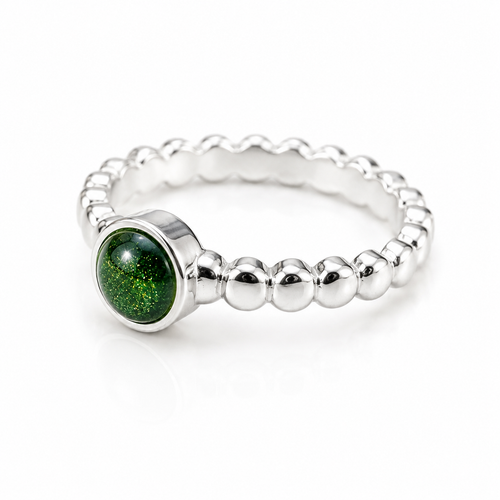 Sterling Silver Ashes Memorial Ring - Choose your Gem Colour