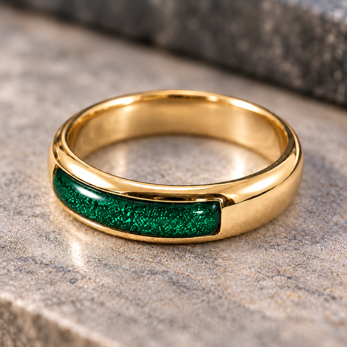 9ct Gold Ashes Memorial Ring - Choose Your Metal Choose your Gem Colour