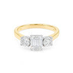 Emerald and Brilliant Cut 2.00ct Certified Diamond ring