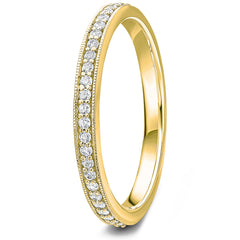 0.15ct 9ct gold Diamond Milgrain Channel Set Wedding Ring