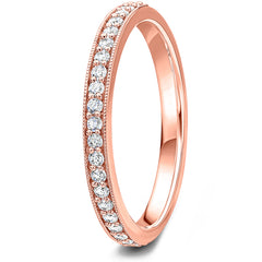 0.20ct 9ct gold Diamond Milgrain Channel Set Wedding Ring