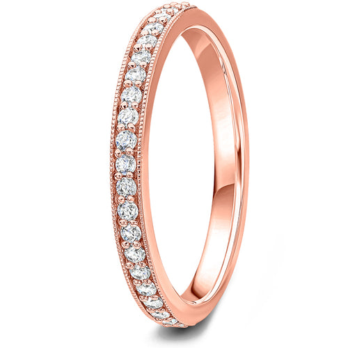 0.20ct 9ct gold Diamond Milgrain Channel Set Wedding Ring