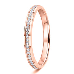 0.15ct 9ct gold Diamond Beaded Channel Set Wedding Ring