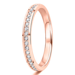 0.20ct 9ct gold Diamond Beaded Channel Set Wedding Ring