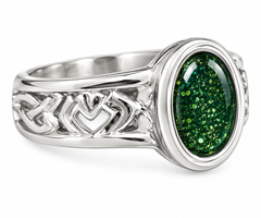Maci Memories Gents Sterling Silver Celtic Style Ashes Ring - Choose your Gem Colour
