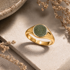 9ct Gold Ashes Memorial Ring - Choose your Metal Choose your Gem Colour