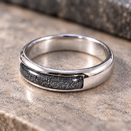 9ct Gold Ashes Memorial Ring - Choose Your Metal Choose your Gem Colour
