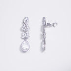 Eloise Tear Drop Halo & Marquise Crystal Bridal Clip On Earrings
