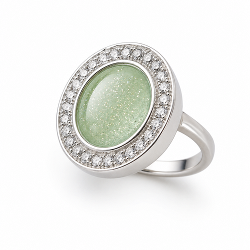 Sterling Silver Ashes Memorial Ring - Choose your Gem Colour