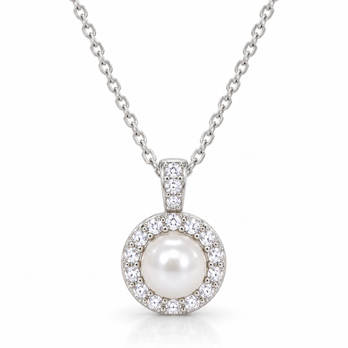 Odette Pearl & Crystal Stud Earrings and Necklace Set