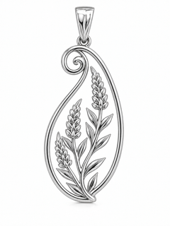 Limited-edition Heritage Collection Sterling Silver Heather & Paisley Pendant
